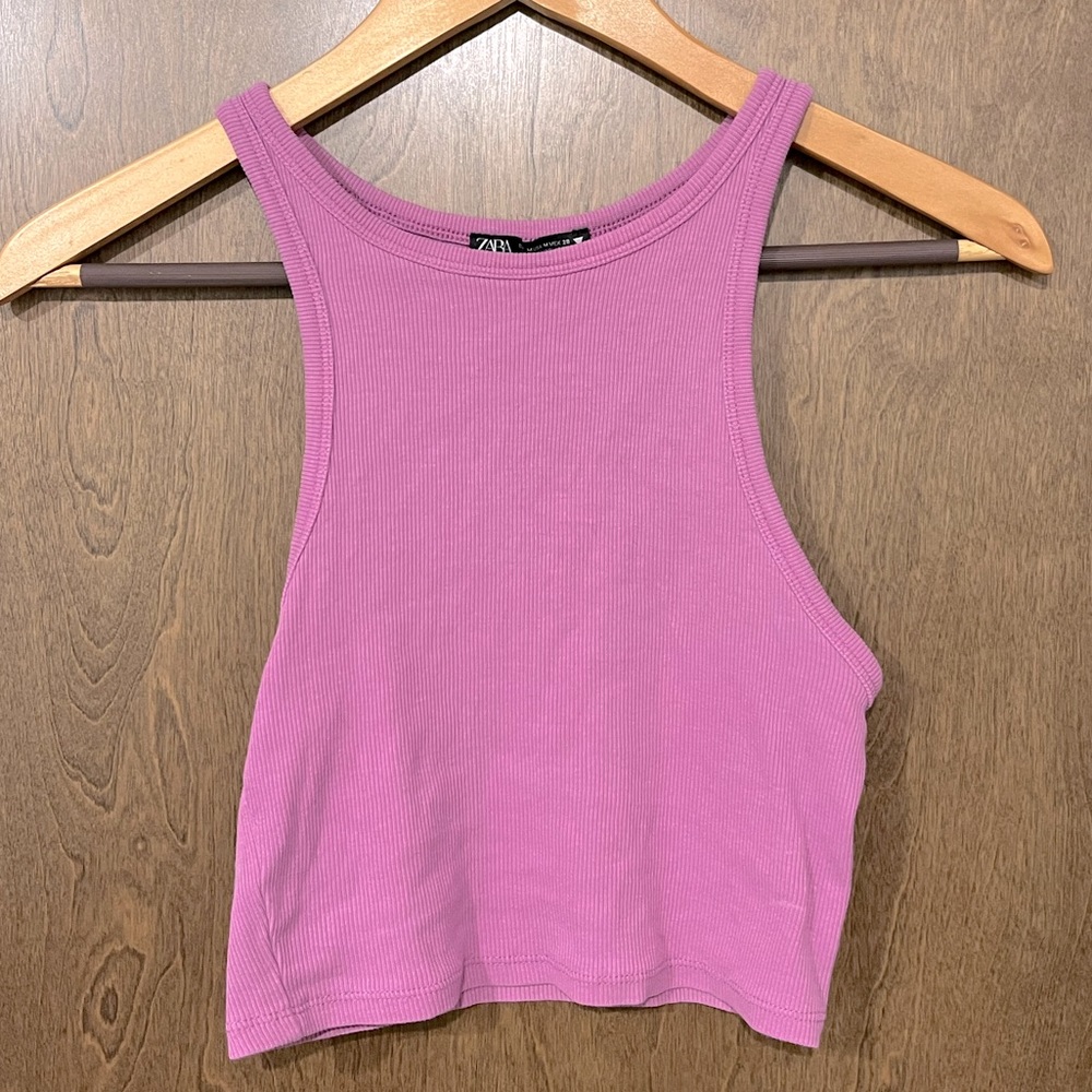 Zara Purple Crop Tank Top - Women’s Medium